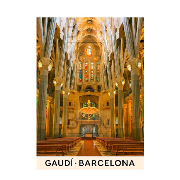 Interior of the Sagrada Familia Barcelona